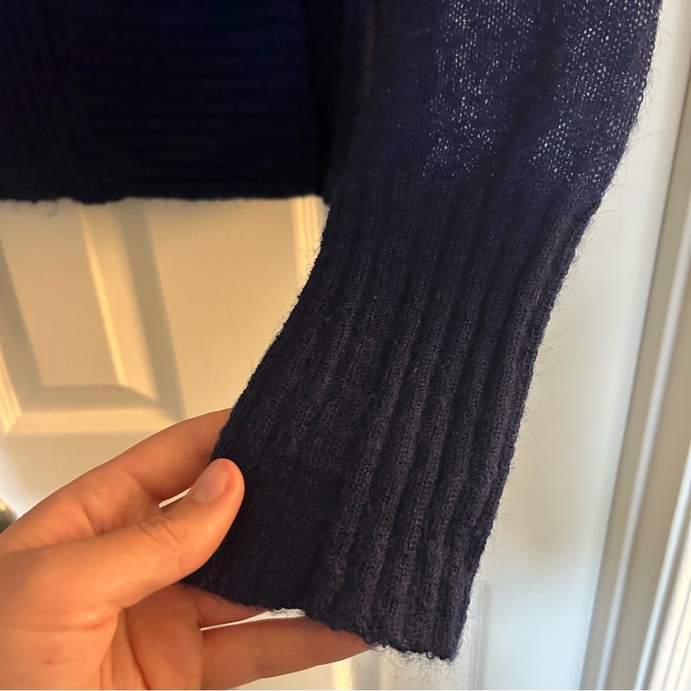 Comptoir Des Cotonniers Womens Mohair Blend Navy Blue Light Sweater Size Large - Picture 6 of 12